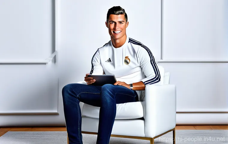 크리스티아누 호날두 스포츠 마케팅 - **Prompt: On-field Excellence and Unwavering Determination**
    A dynamic, action-packed image of C...