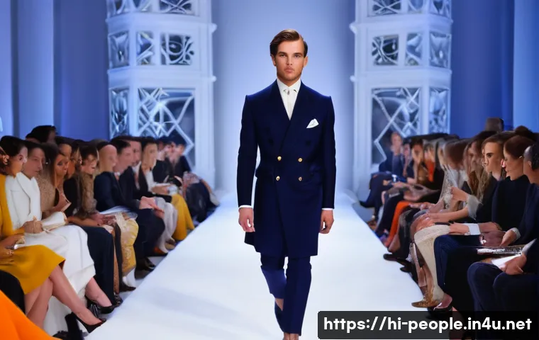 베르나르 아르노 고급 브랜드 - A luxurious fashion runway scene featuring models wearing elegant, high-quality designer outfits by ...